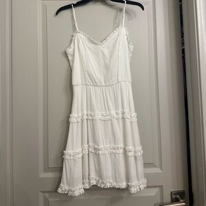Trixxi White Strapless Dress with Ruffle Accents